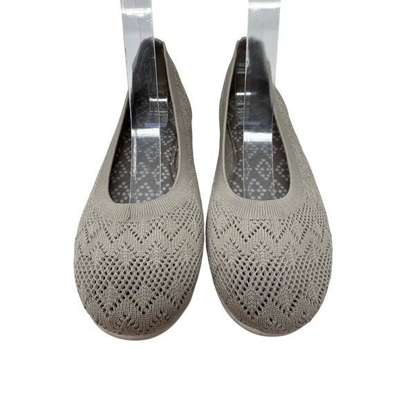 Skechers Cleo Sport Womens Knit Ballet Flats - Taupe Gray Slip-On Shoes Size 7 - Picture 7 of 12